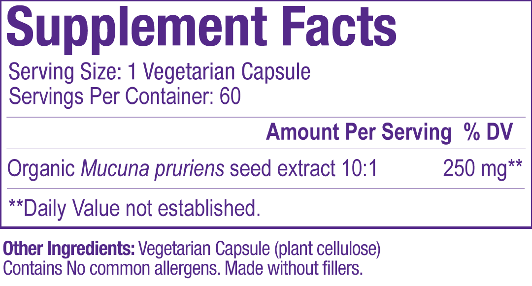 Mucuna, organic extract 15% L-Dopa