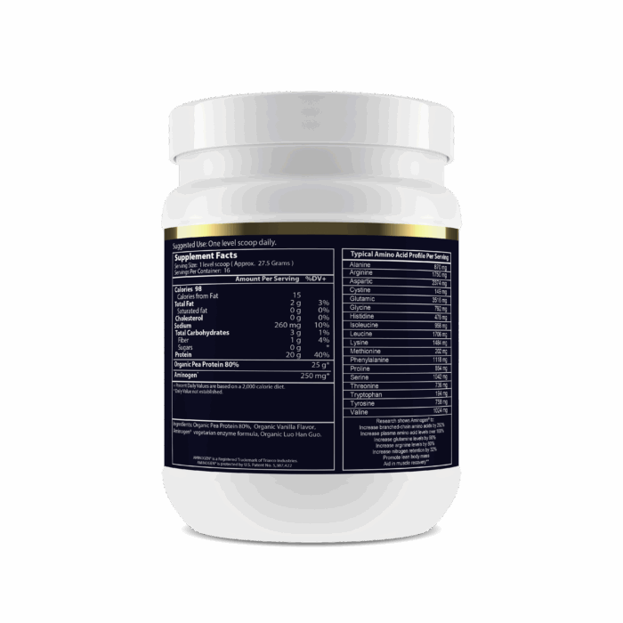 Plant Based Protein Vanilla Supp Facts
