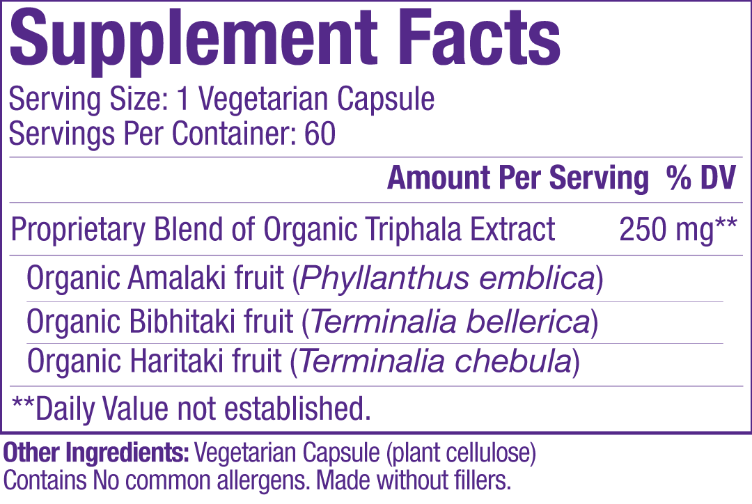 Triphala Supp Facts Website