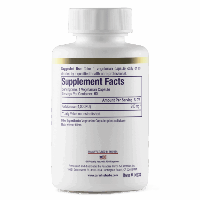 Nattokinase 60ct. Supp Facts